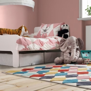 이케아 구매대행 이케몰,이케아 BUSENKEL 부셍켈 러그, 할리퀸 패턴/멀티컬러, 130x160 cm (405.204.28),IKEA