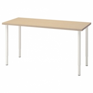 이케아 구매대행 이케몰,이케아 MÅLSKYTT 몰쉬트 / OLOV 올로브 책상, 자작나무/화이트, 140x60cm (394.177.57),IKEA