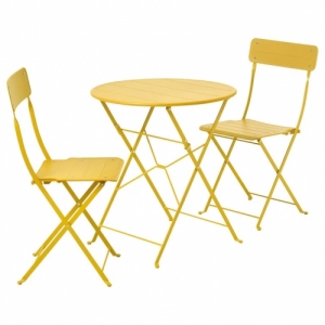 이케아 구매대행 이케몰,이케아 SUNDSÖ 순쇠 야외테이블+의자2, 옐로/옐로 (594.877.87),IKEA